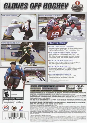 NHL 2004 box cover back